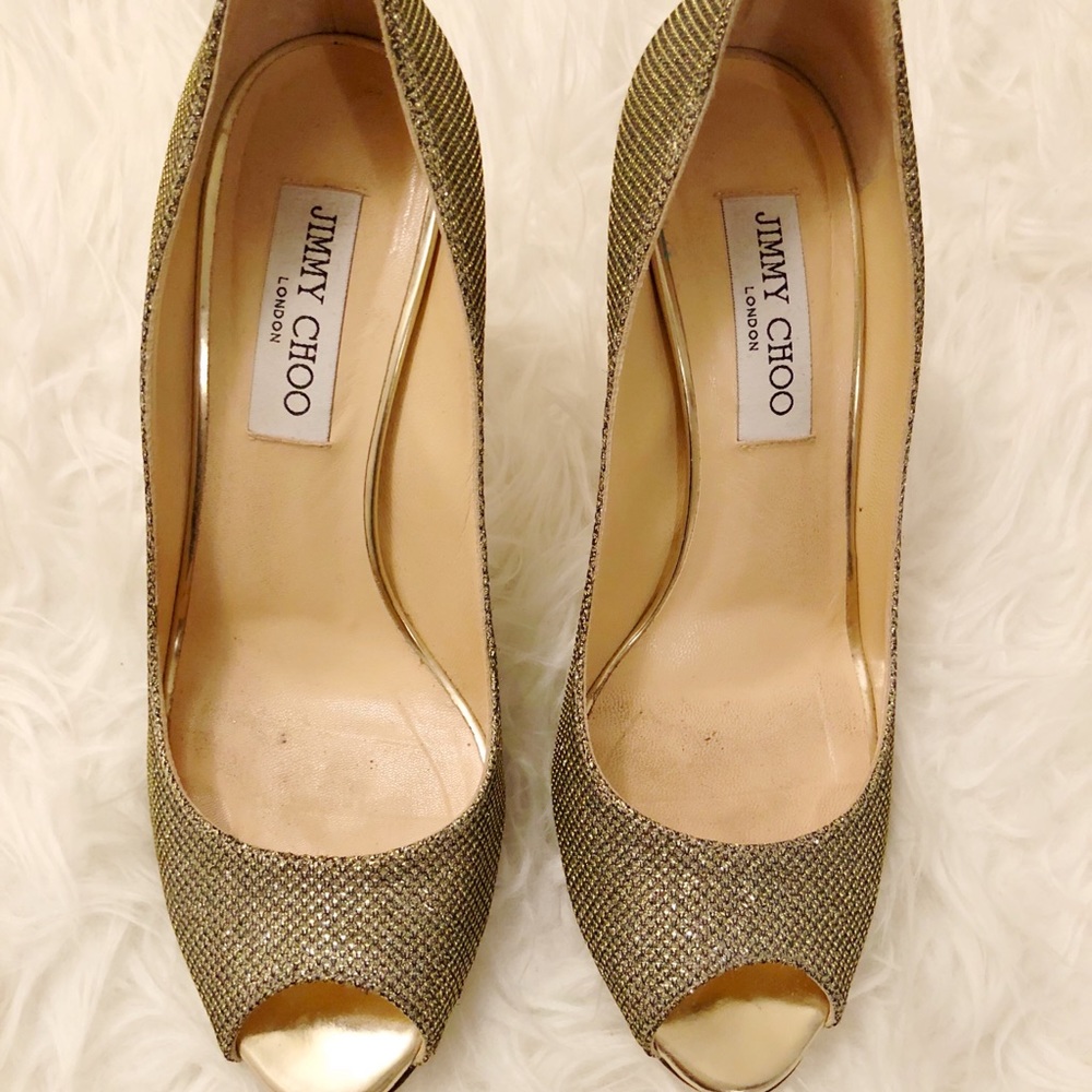 Jimmy Choo Gold Lame Pumps | Evelyn | - Picture 3 of 8